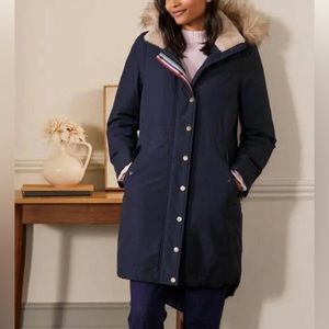 BODEN Dunbar Waterproof Parka Coat in Navy